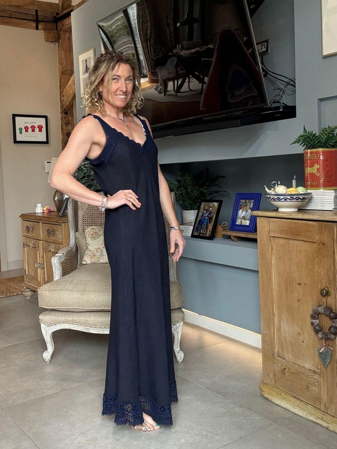 Amalfi Linen Dress | Navy