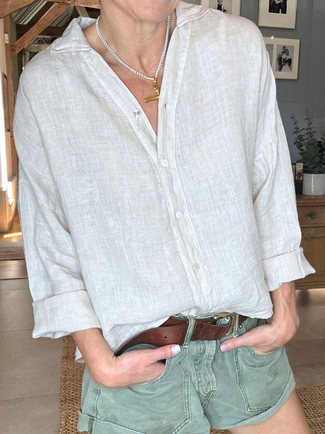 Quinta Linen Shirt | Stone (NEW)