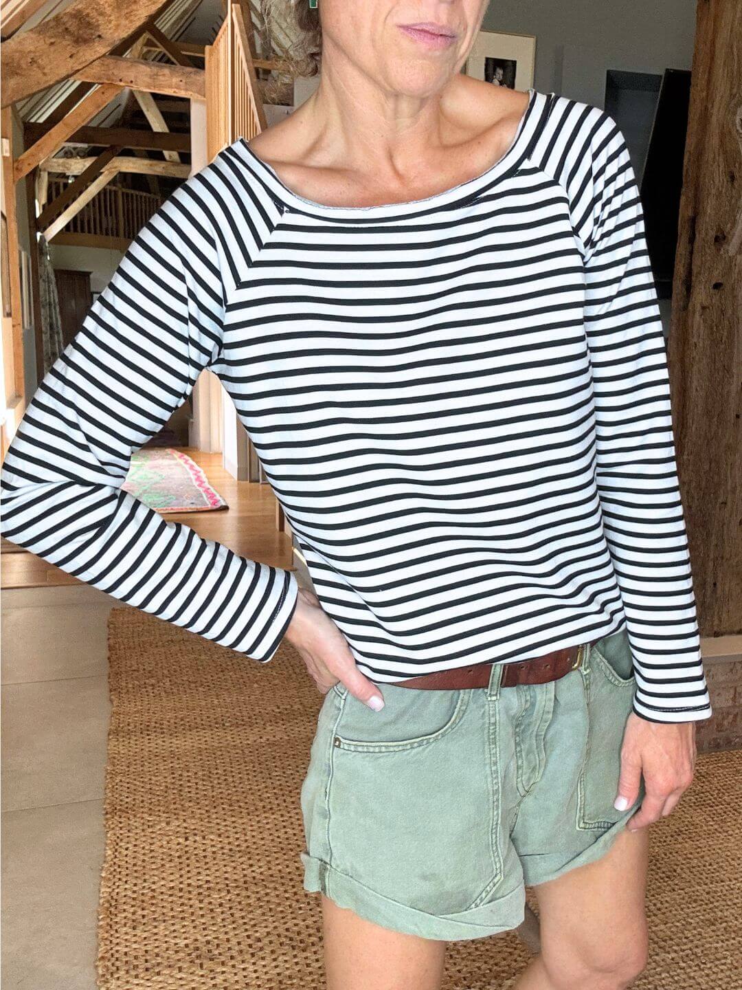 Breton Stripe Slub | Black & White