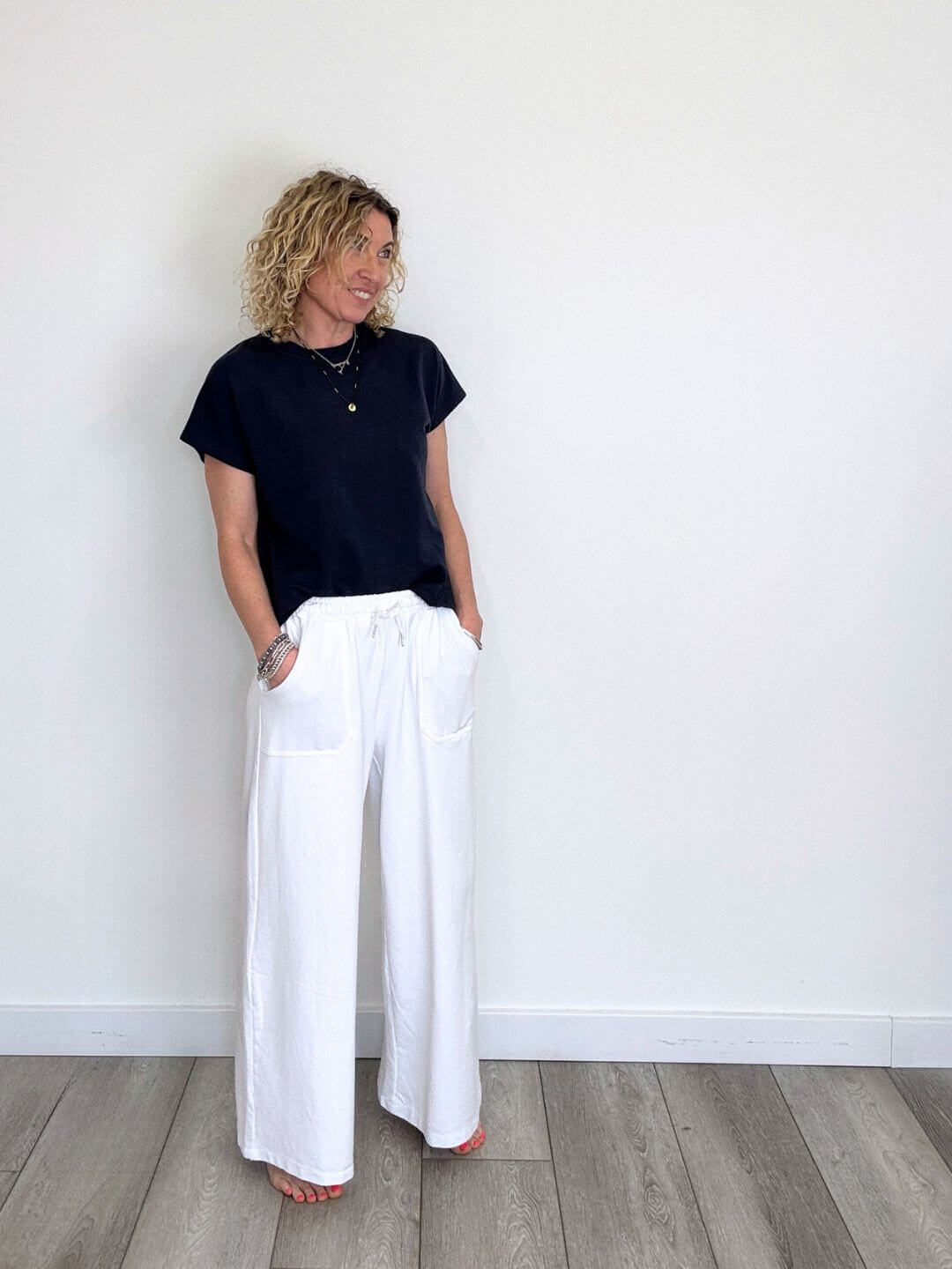 Dorset Wide Leg Jogger | White