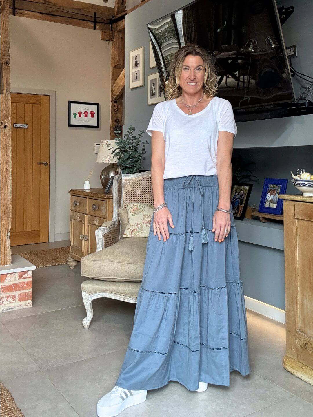 Dahlia Maxi Skirt | Forget Me Knot Blue