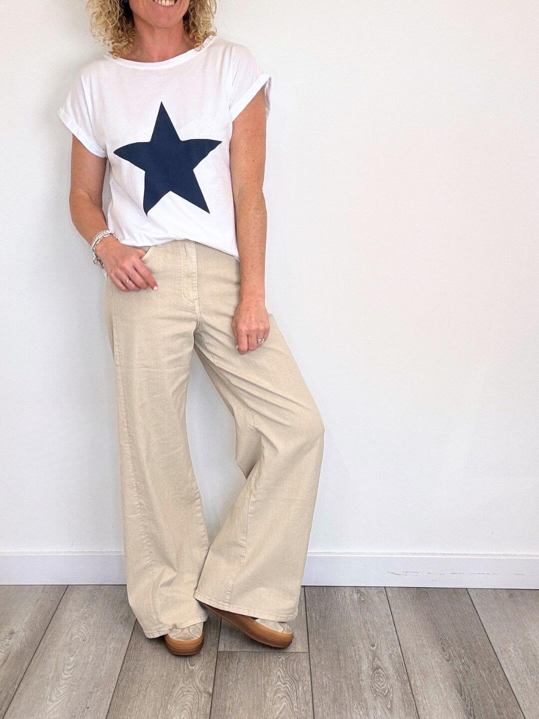 Caymen Wide Leg Jeans | Almond Milk