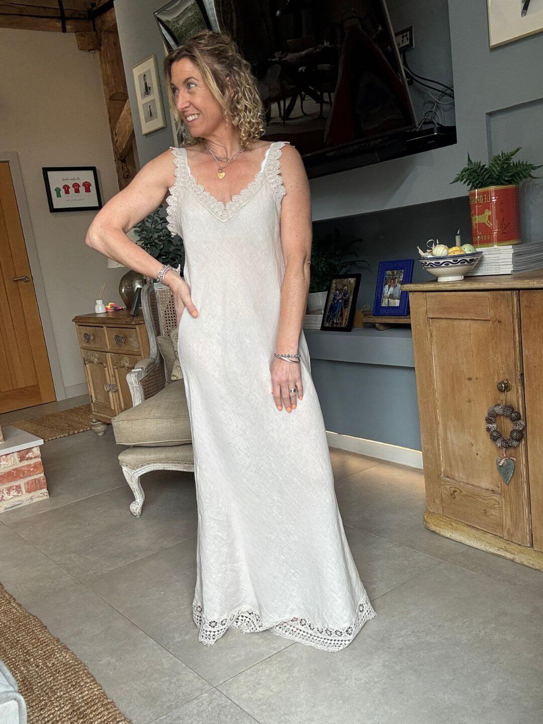 Amalfi Linen Dress | Stone