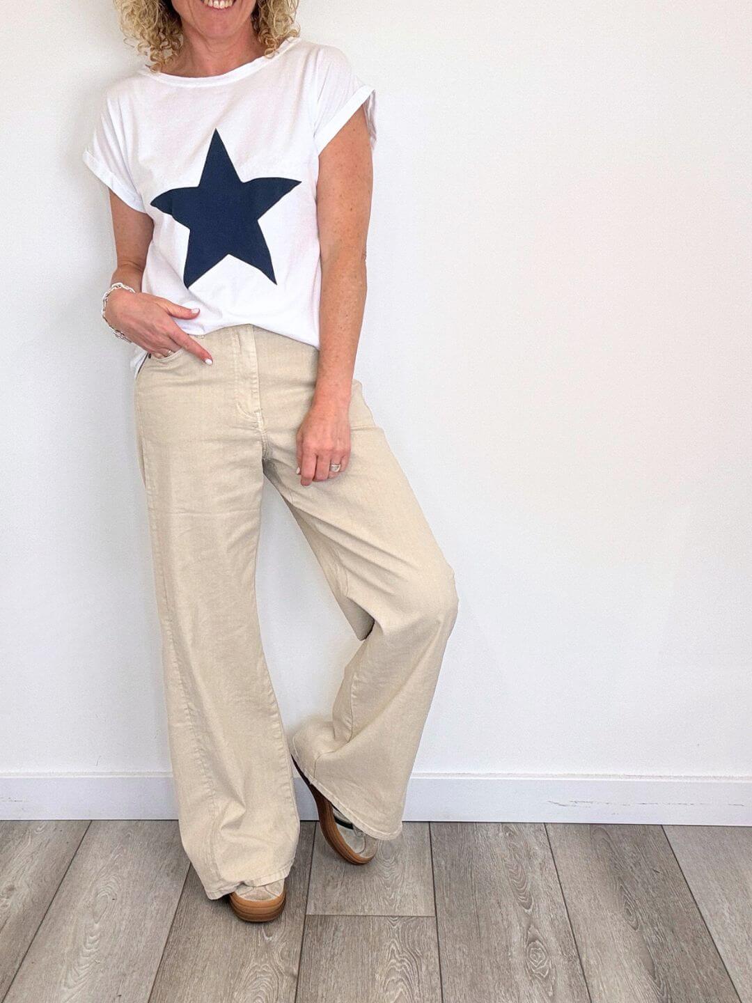 Caymen Wide Leg Jeans | Almond Milk