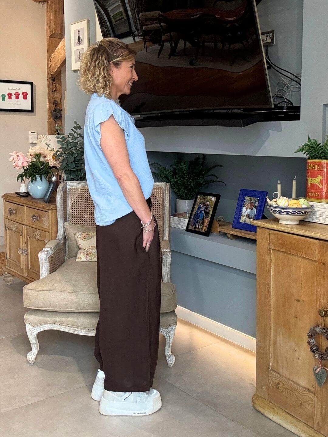 Gaucho Linen Pants | Chocolate