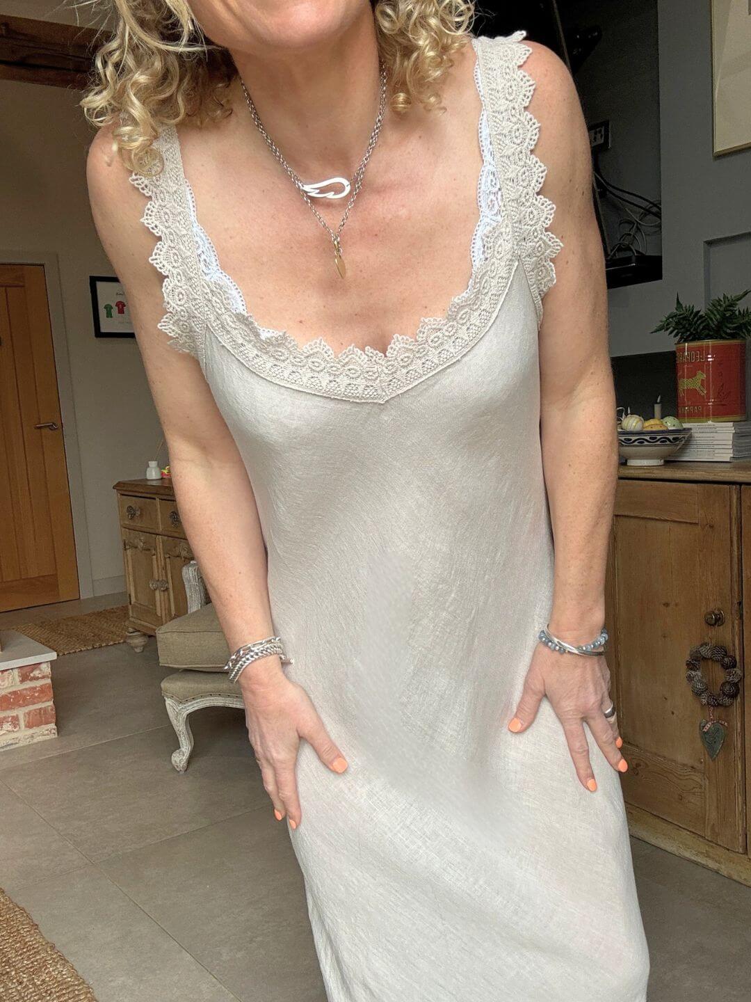 Amalfi Linen Dress | Stone