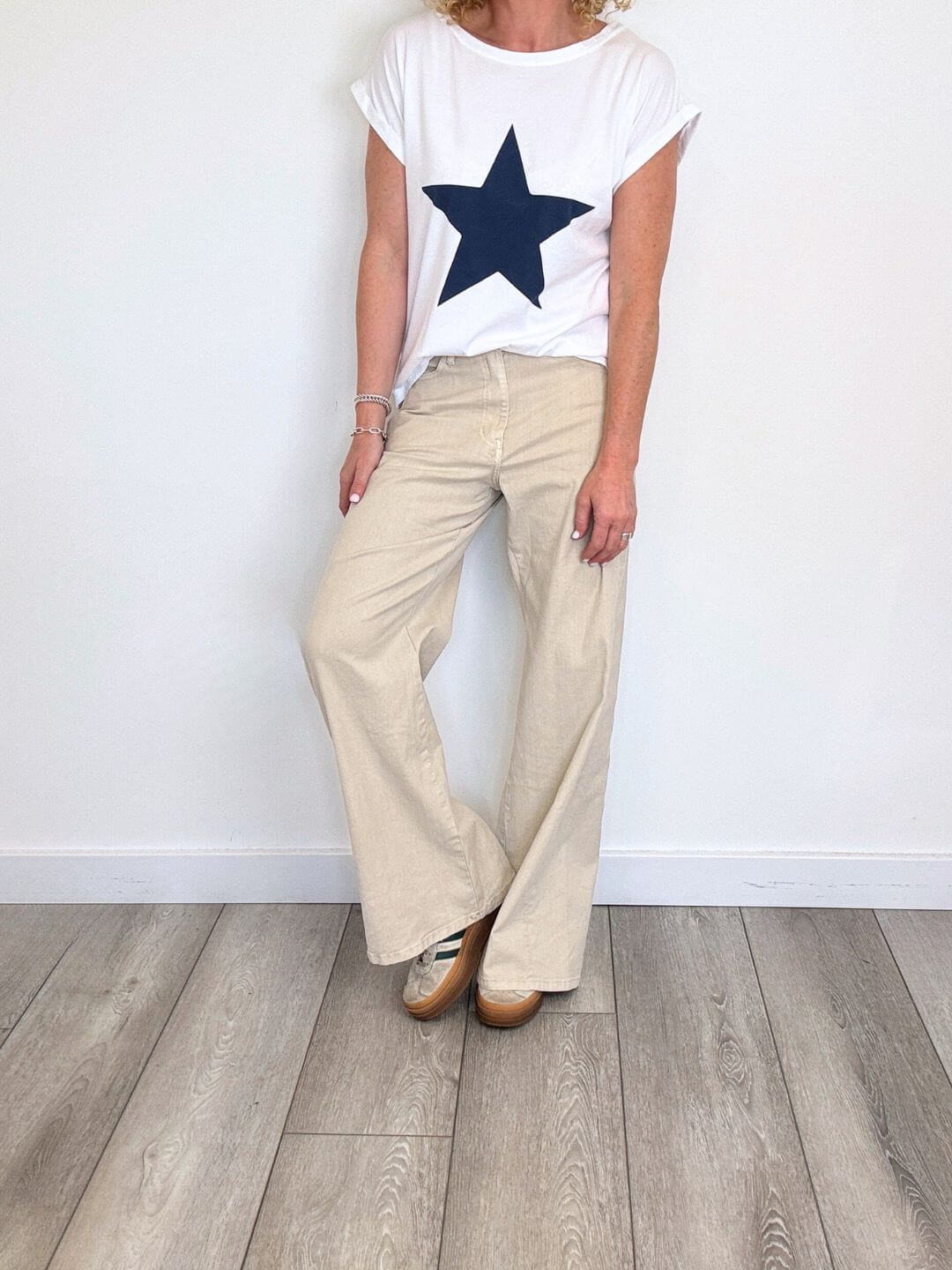 Caymen Wide Leg Jeans | Almond Milk