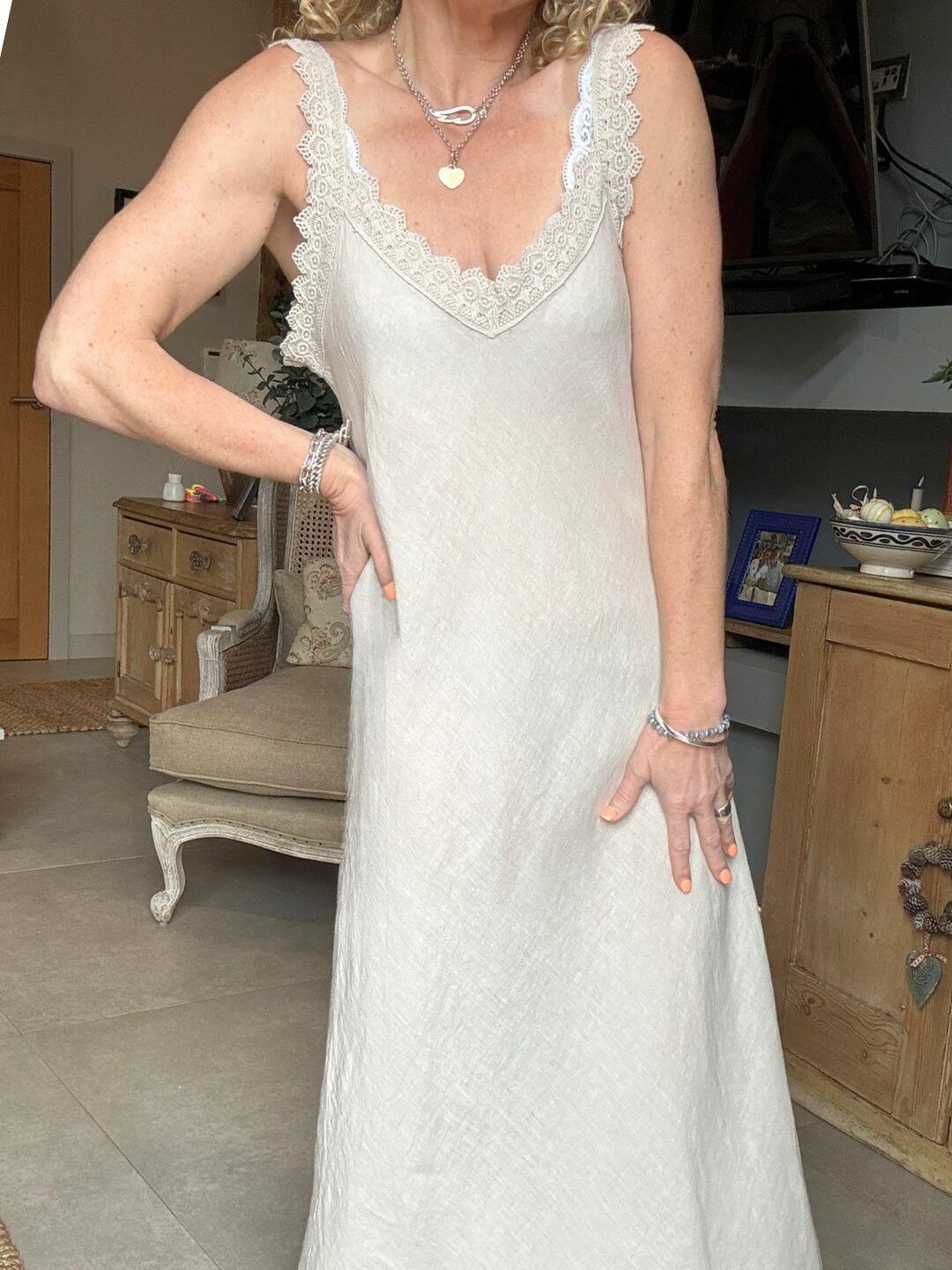 Amalfi Linen Dress | Stone
