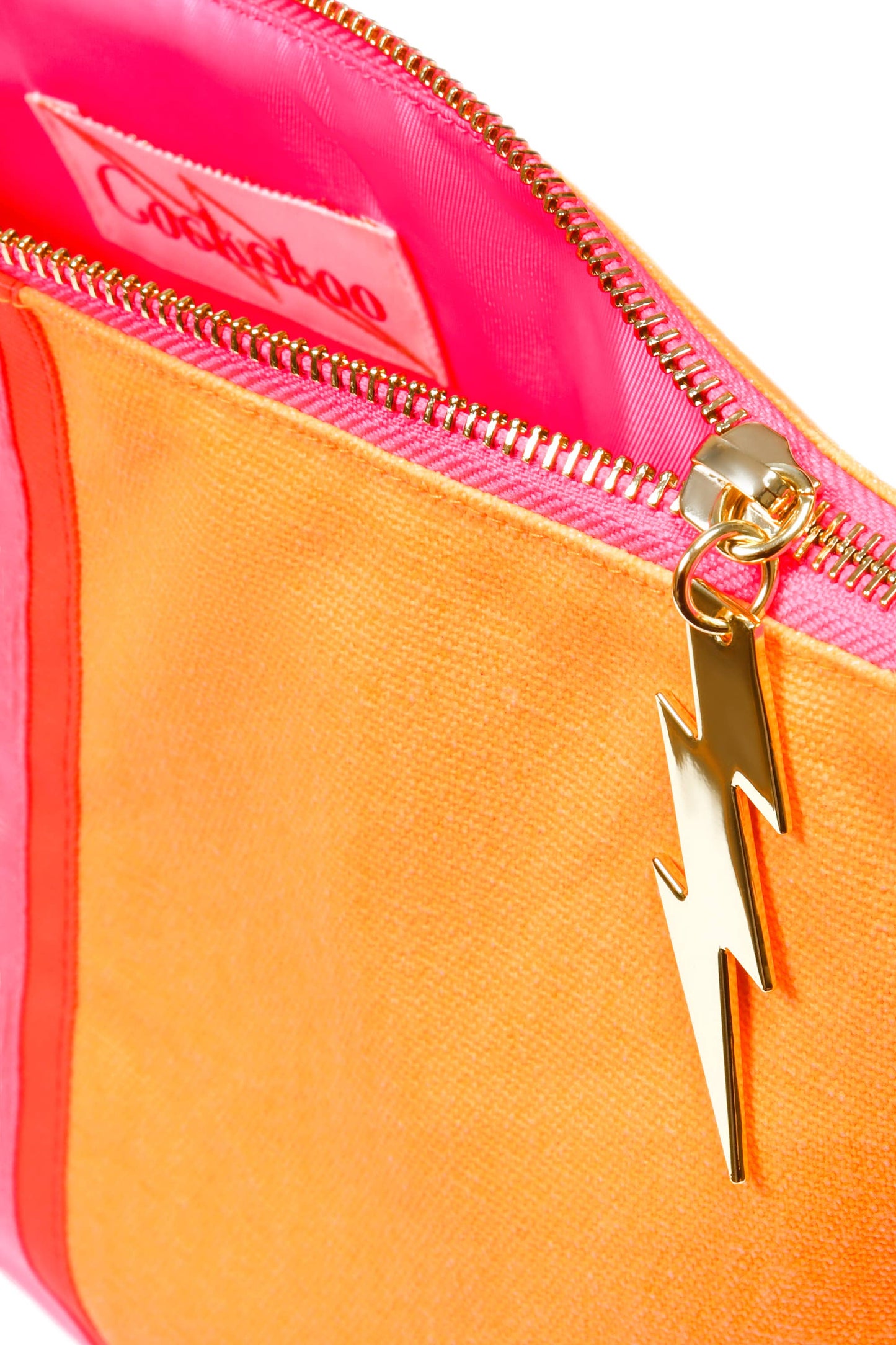 Large Neon Orange Clutch Bag