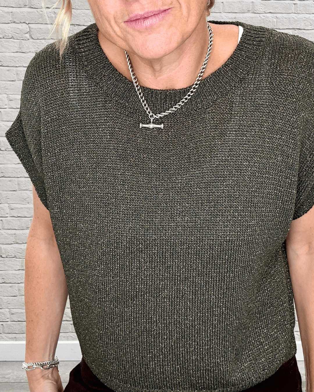 Celeste Sparkle Tank | Khaki