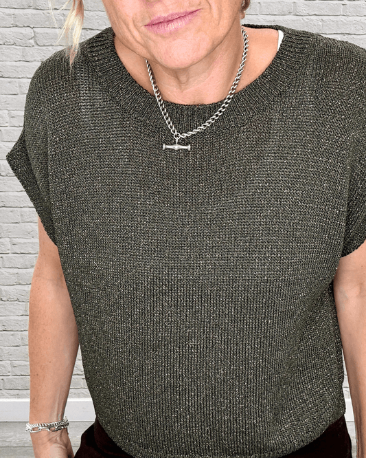 Celeste Sparkle Tank | Khaki