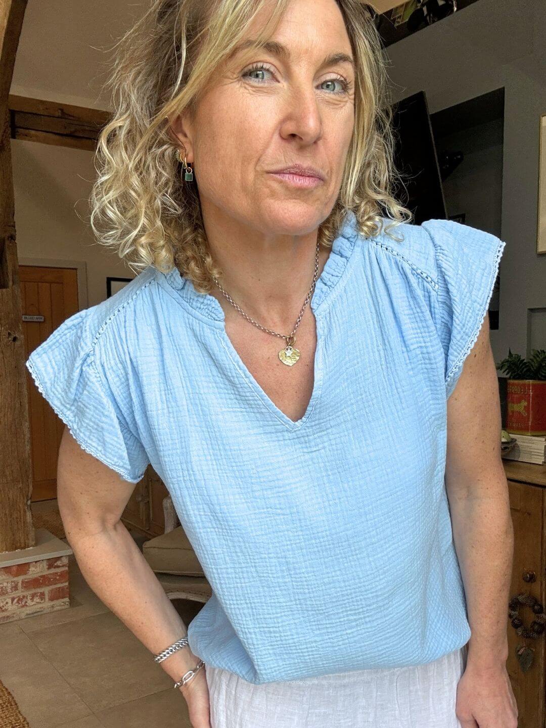Nula Blouse | Powder Blue