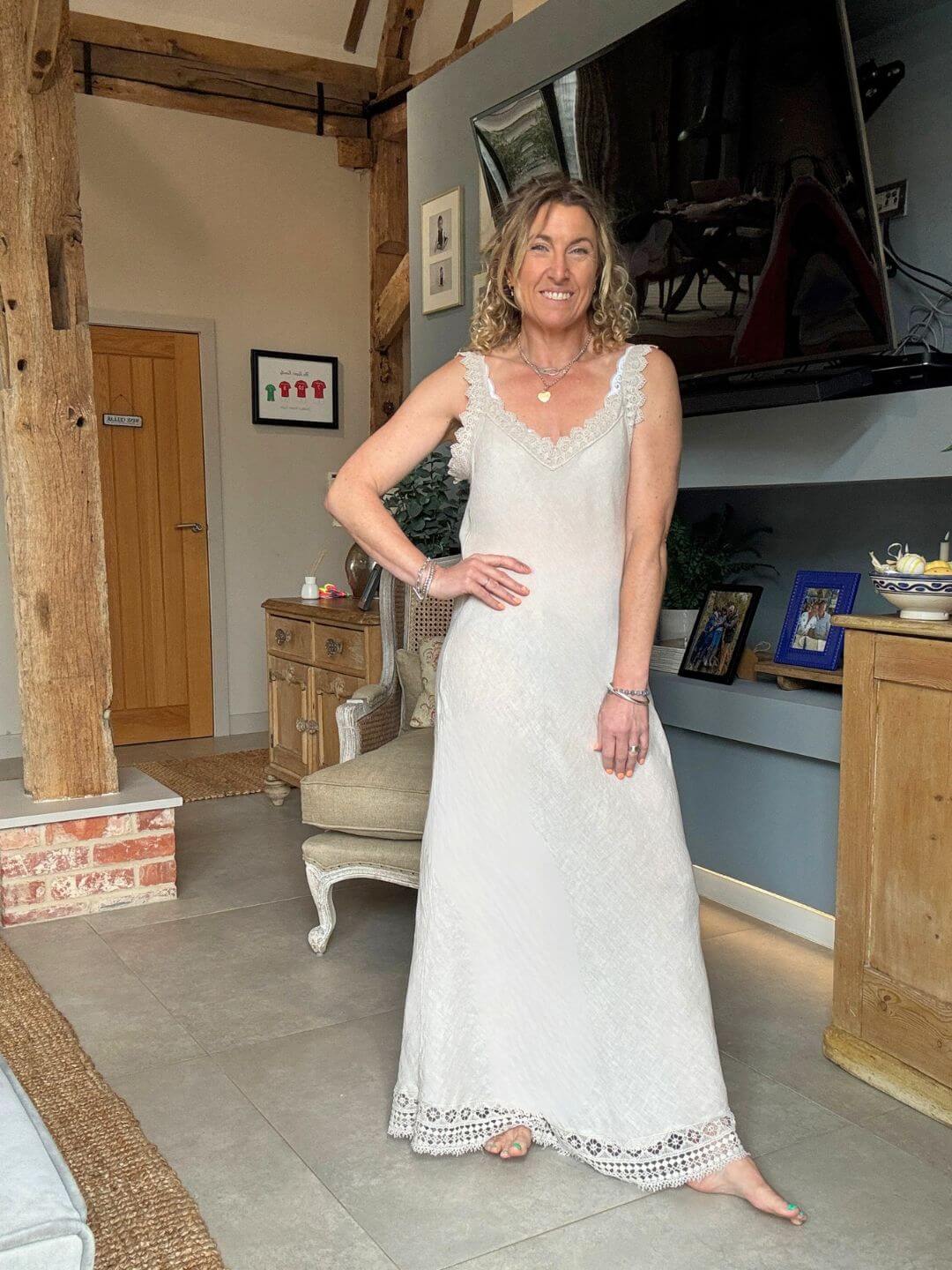 Amalfi Linen Dress | Stone