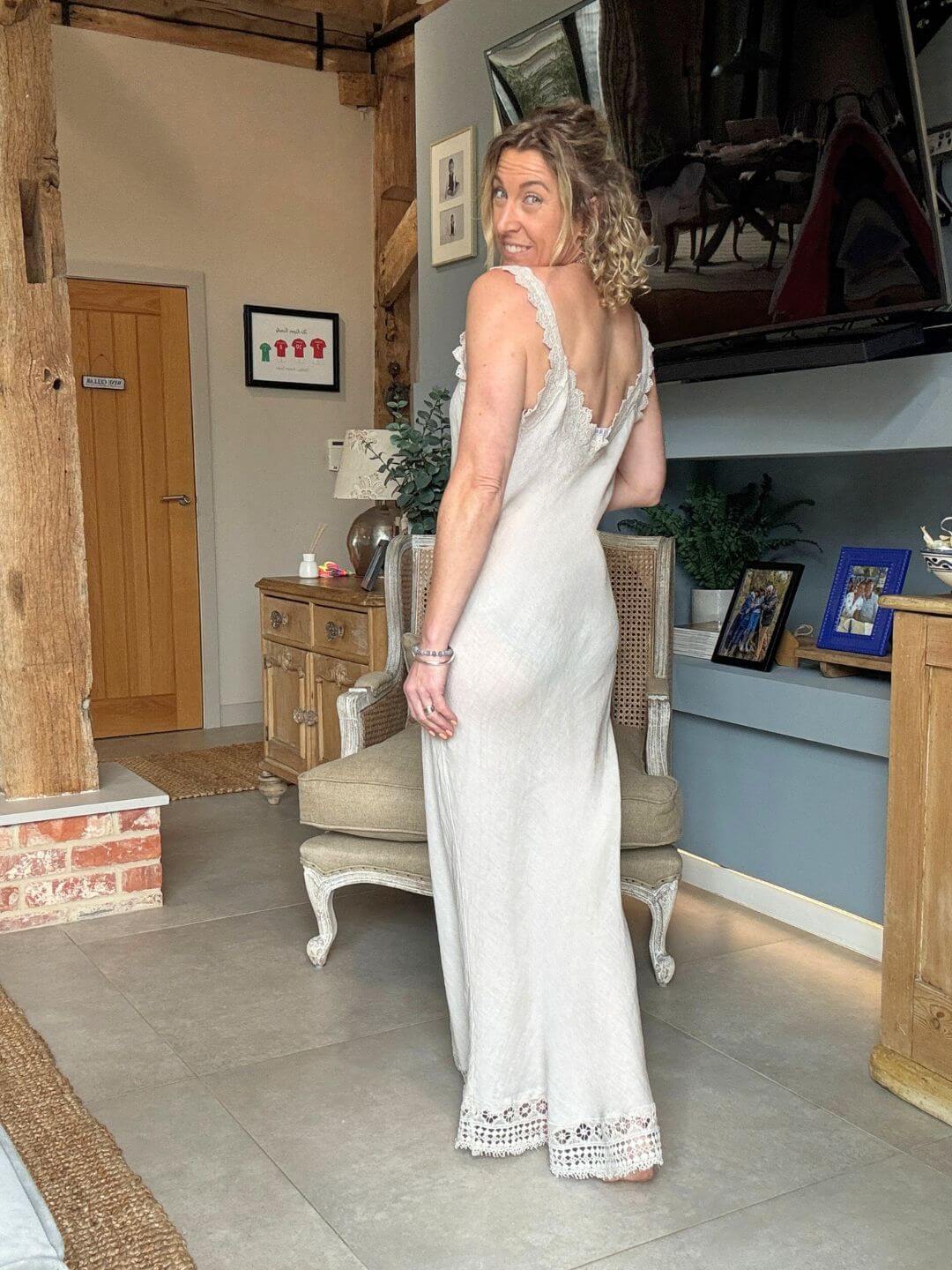 Amalfi Linen Dress | Stone