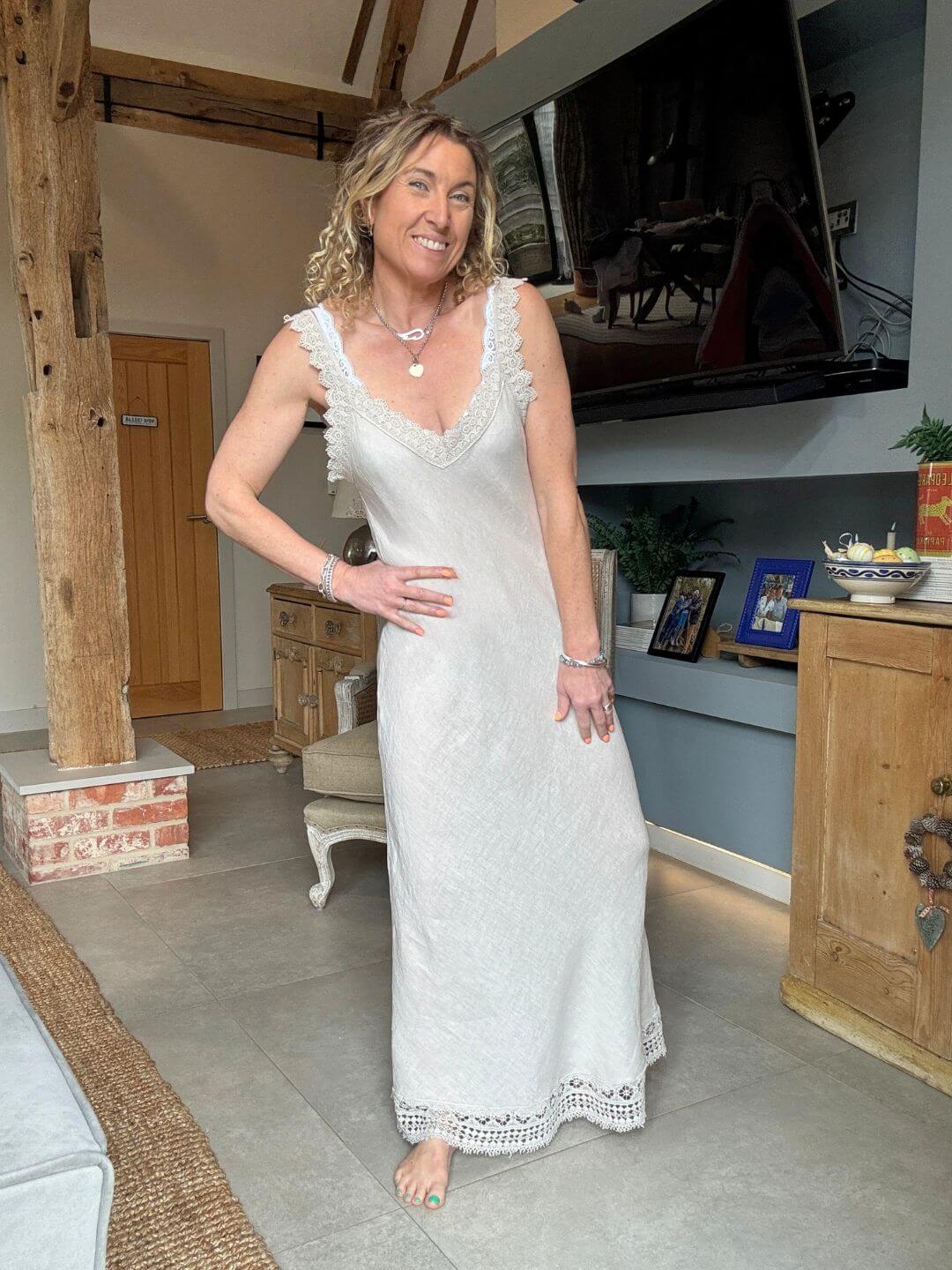 Amalfi Linen Dress | Stone
