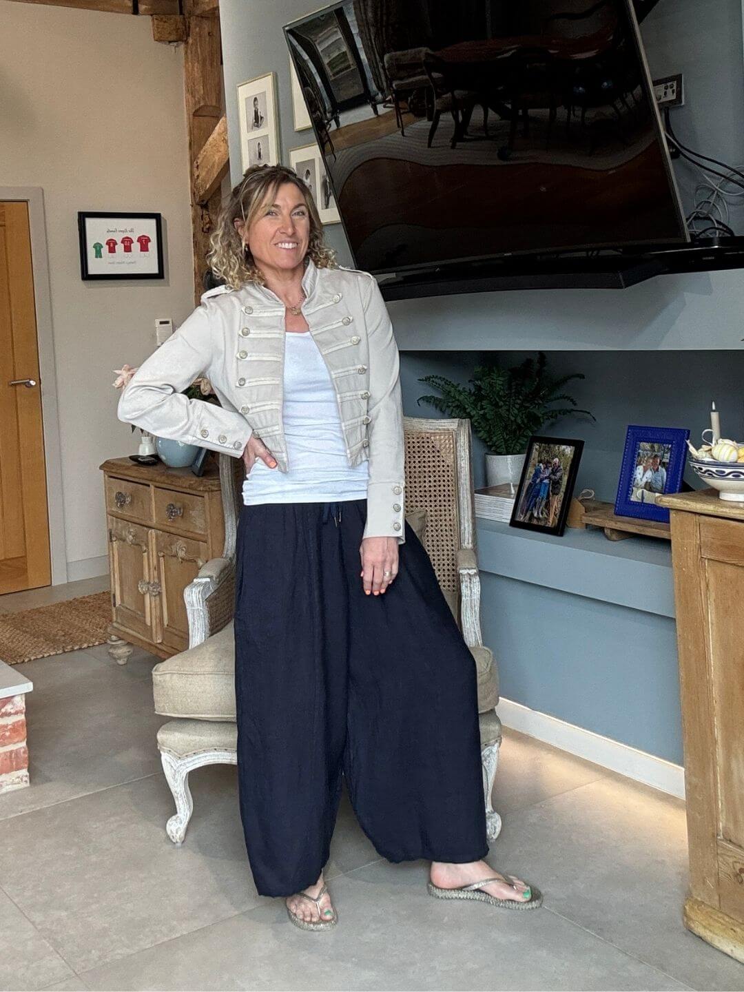 Gaucho Linen Pants | Navy