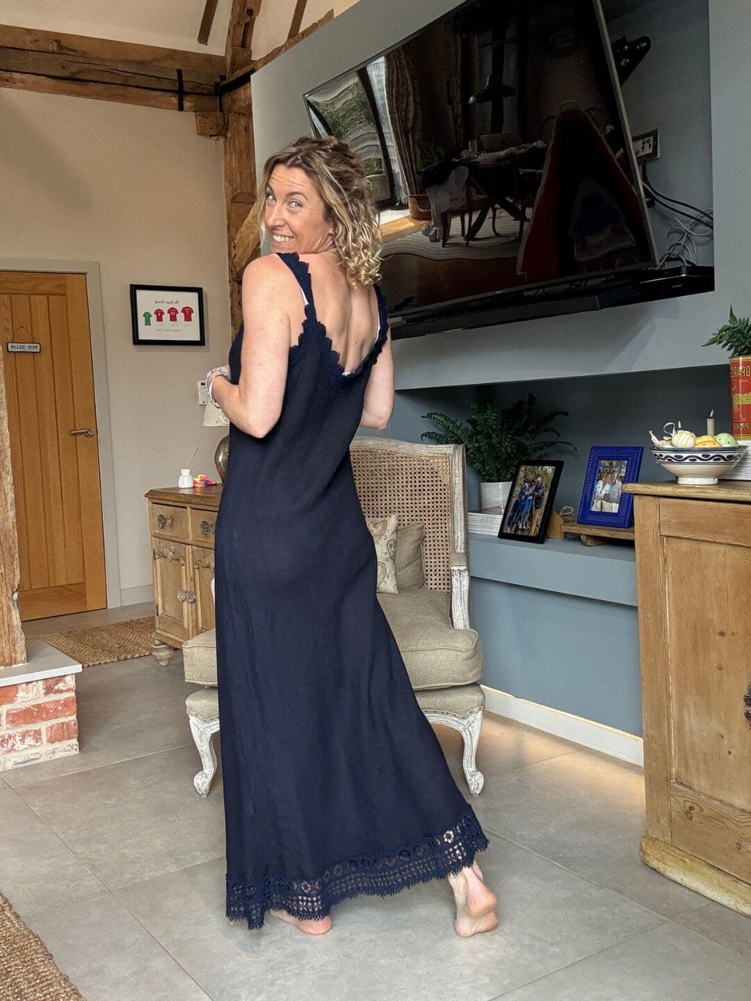 Amalfi Linen Dress | Navy