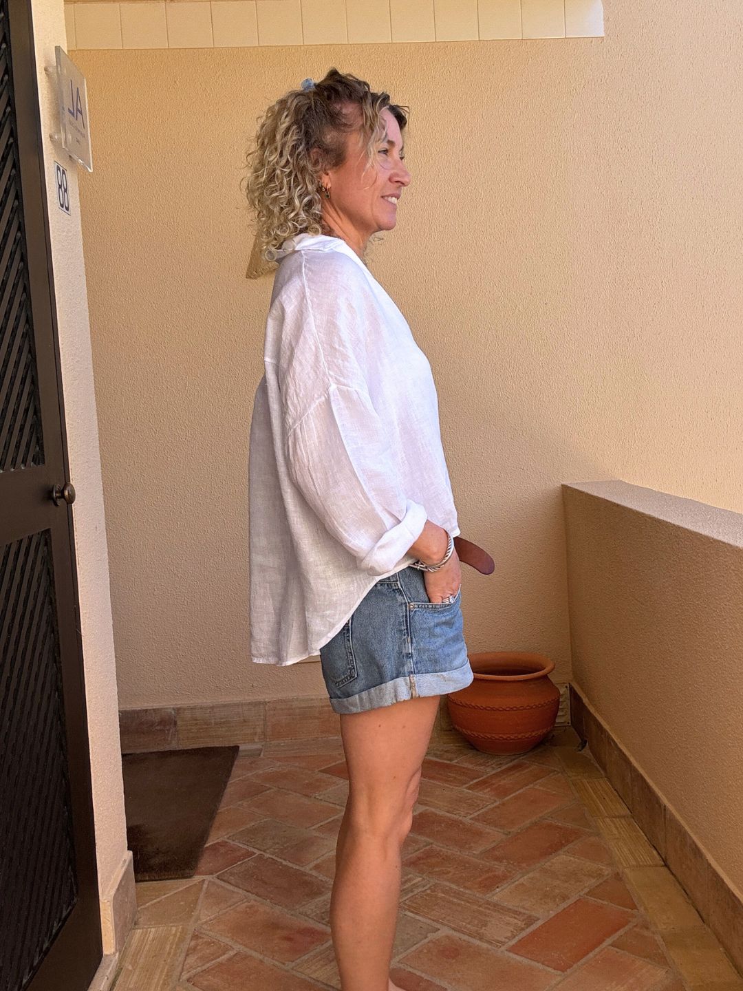 Quinta Linen Shirt | White