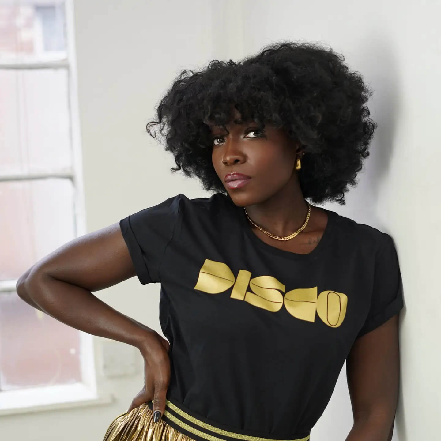 Disco T-Shirt Black & Gold