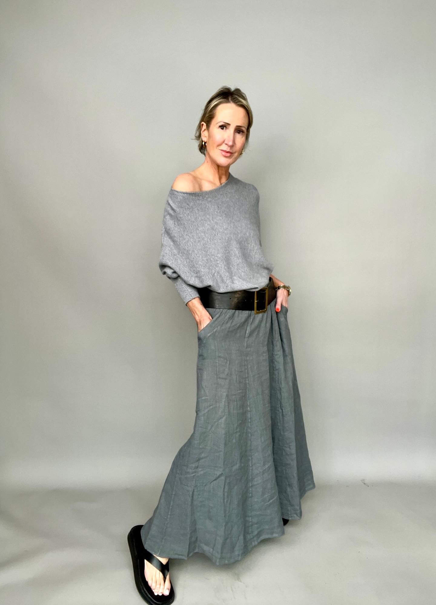 Lilly Maxi Skirt | Slate | PRE-ORDER (MAY DELIVERY)