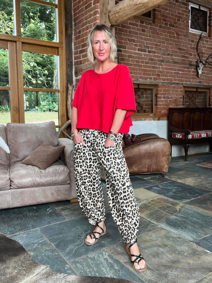 Leopard Barrel Pant