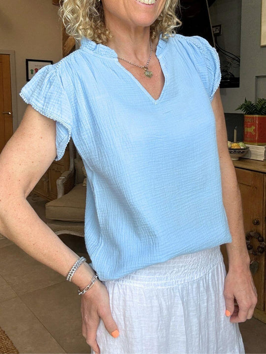 Nula Blouse | Powder Blue