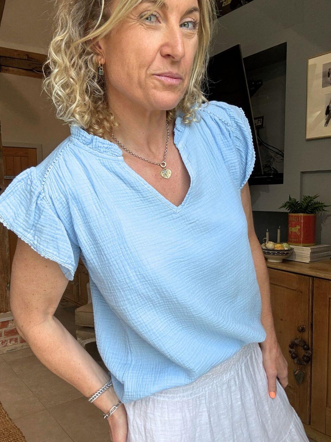 Nula Blouse | Powder Blue