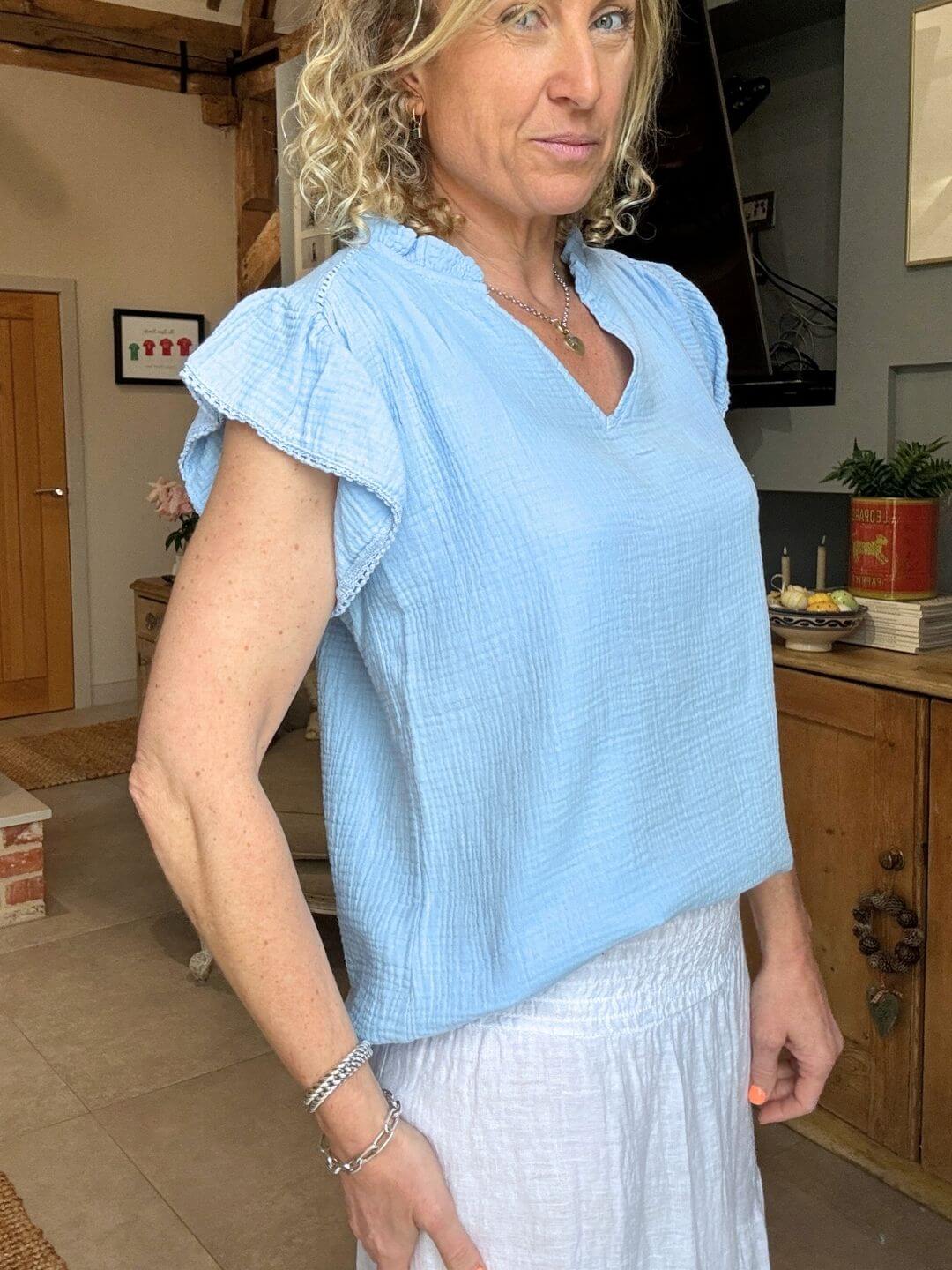 Nula Blouse | Powder Blue