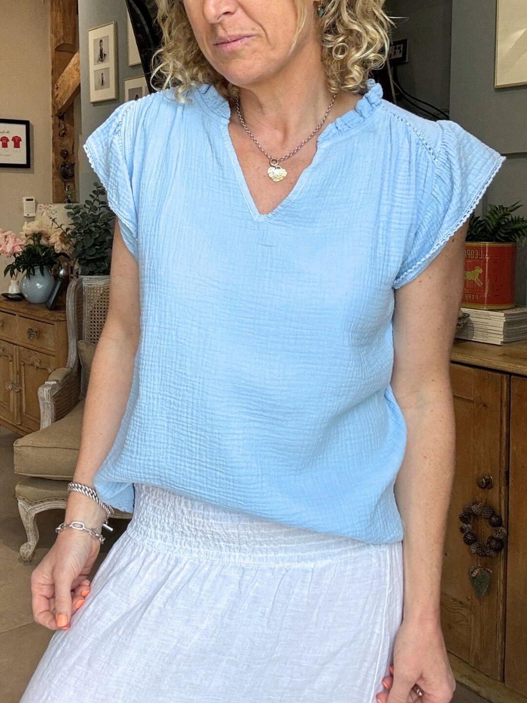 Nula Blouse | Powder Blue