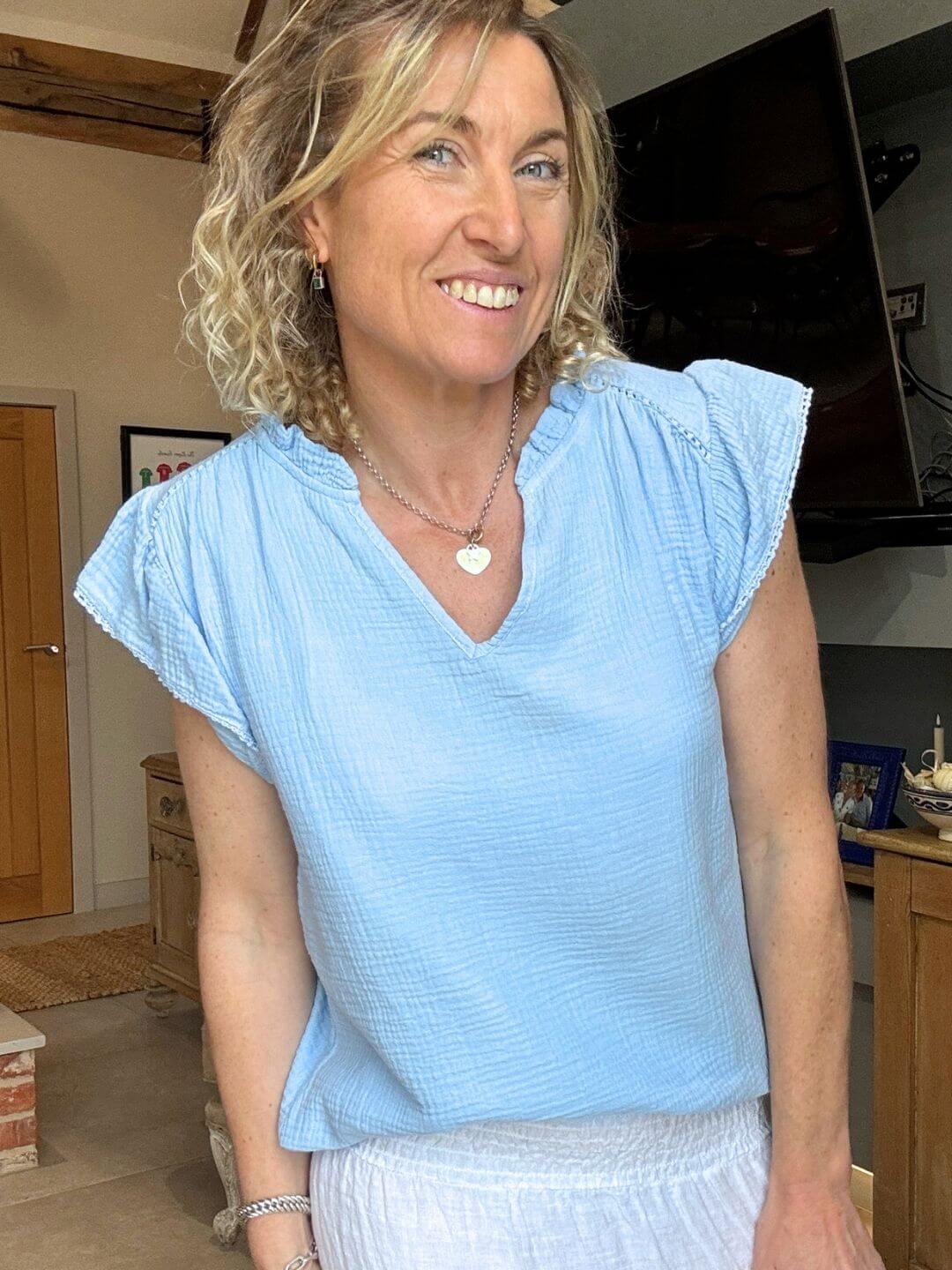 Nula Blouse | Powder Blue
