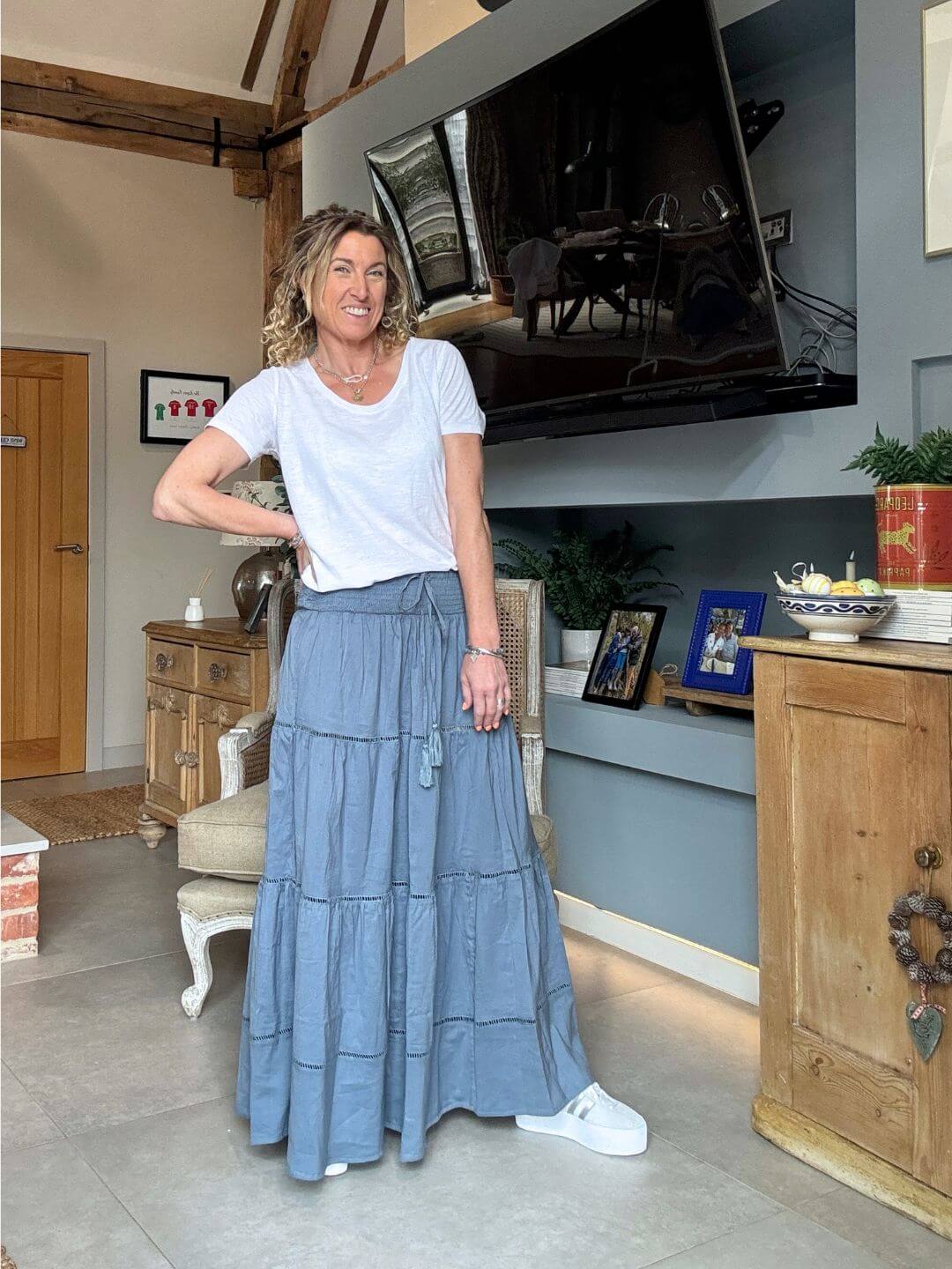 Dahlia Maxi Skirt | Forget Me Knot Blue