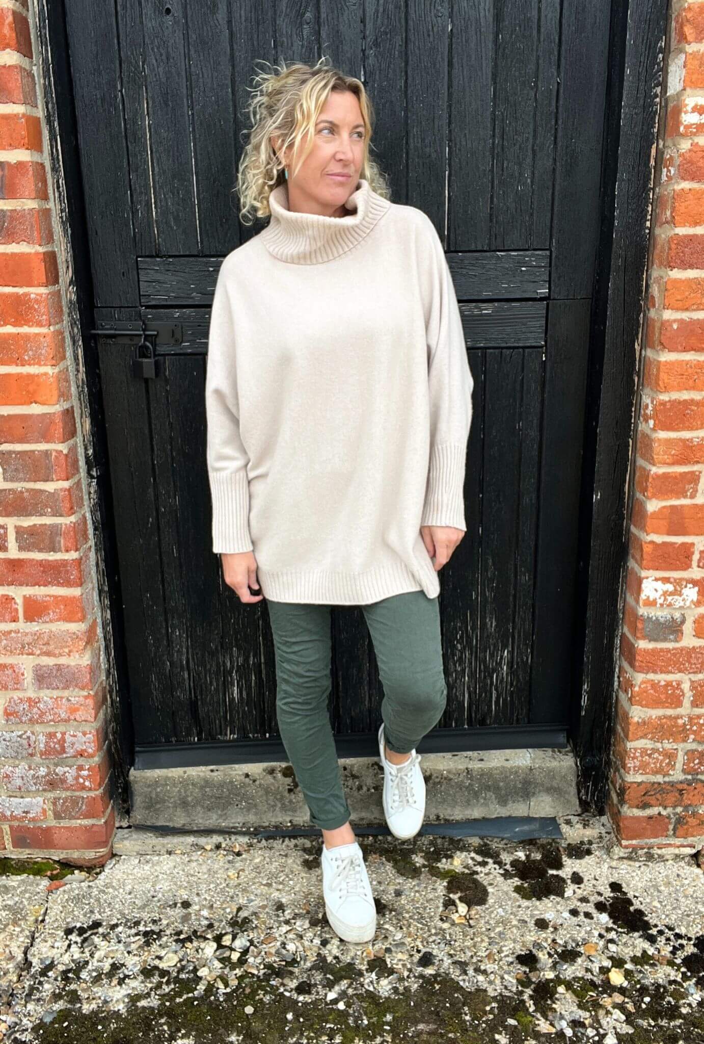 Arabella Oversized Roll Neck | Oatmeal