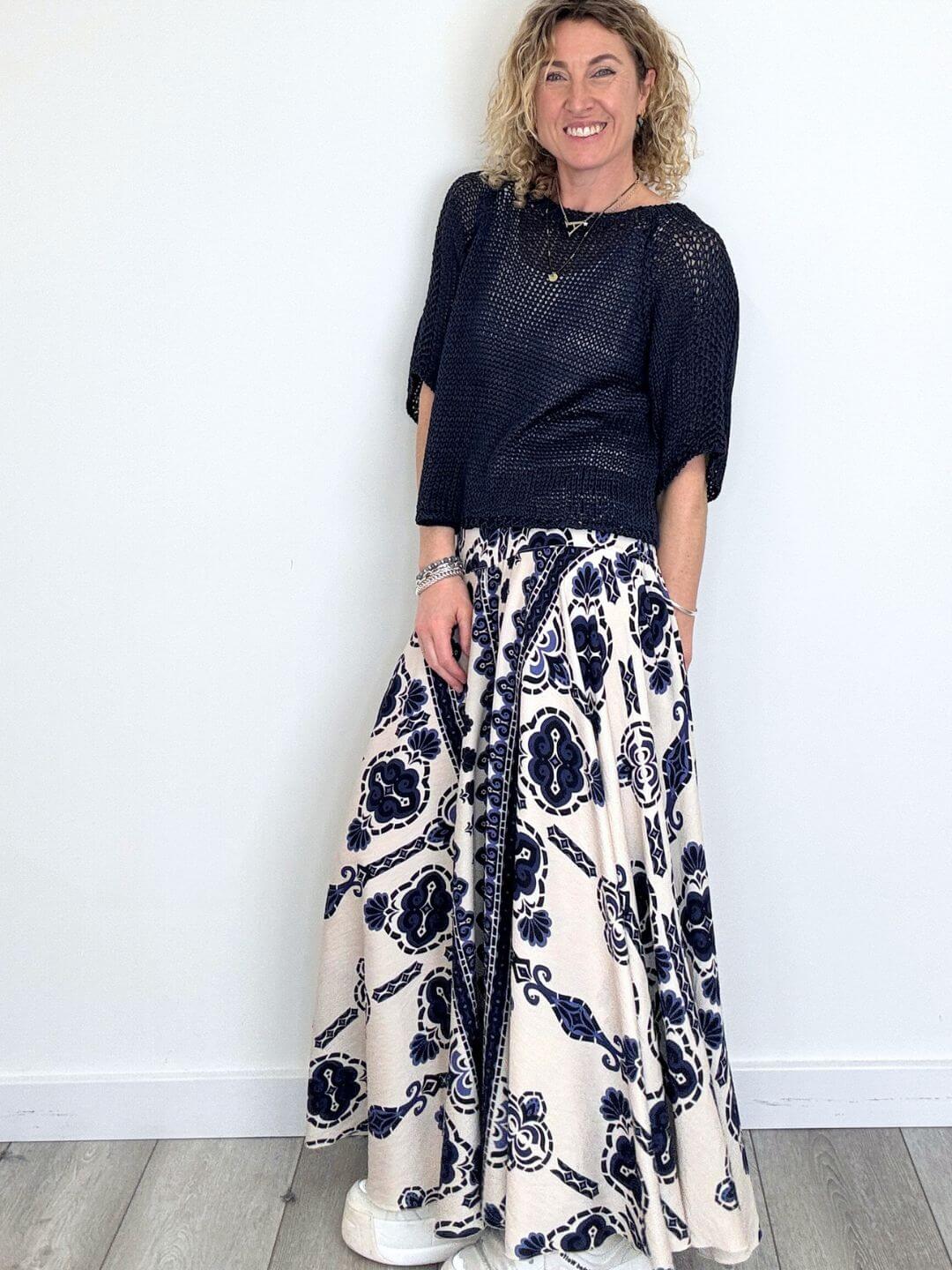 San Tropez Crochet Knit | Navy