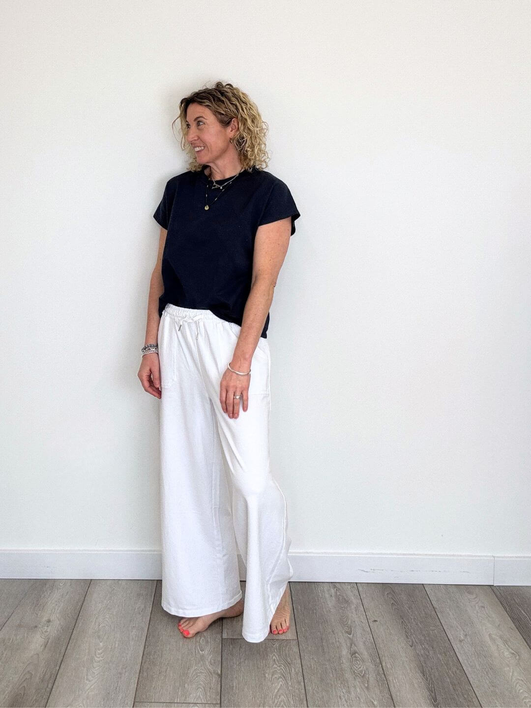 Dorset Wide Leg Jogger | White