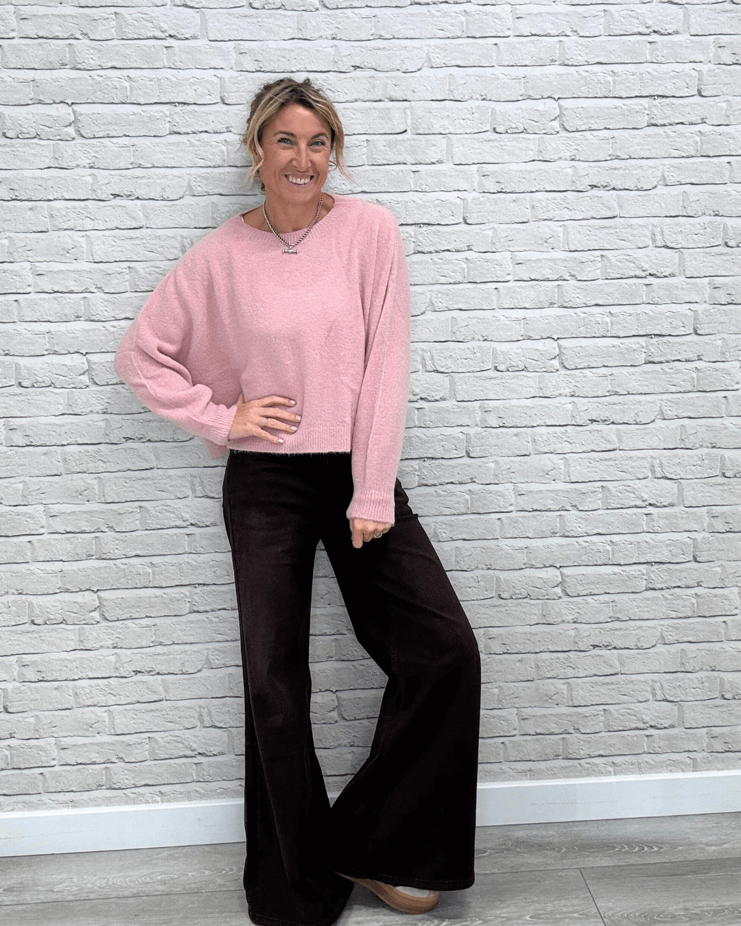 Alpaca Blend Relaxed Jumper | Vintage Pink