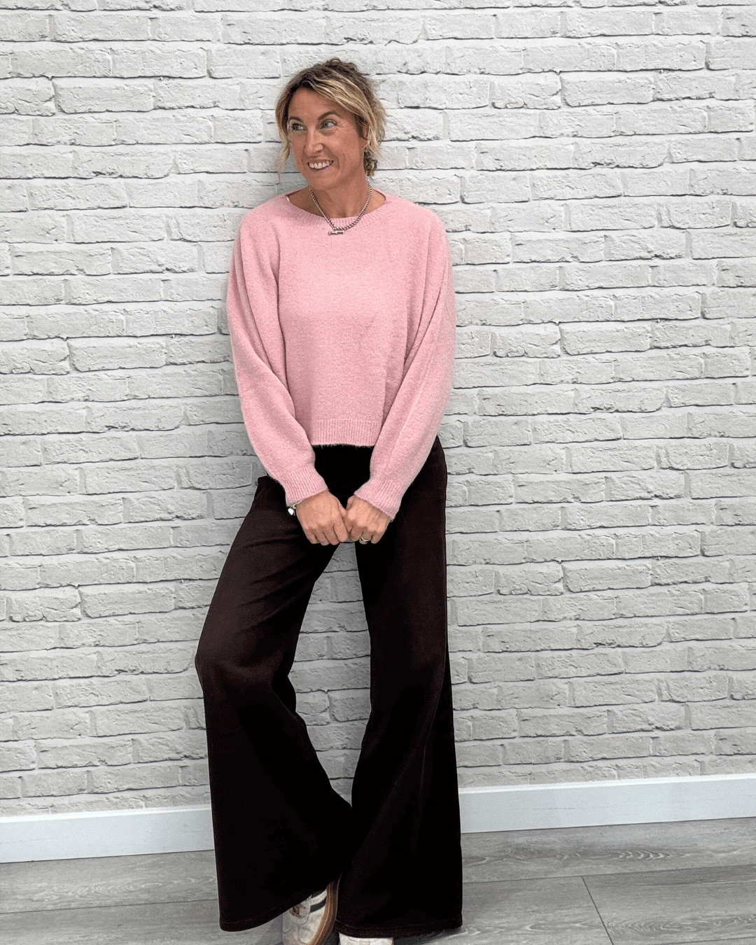 Alpaca Blend Relaxed Jumper | Vintage Pink