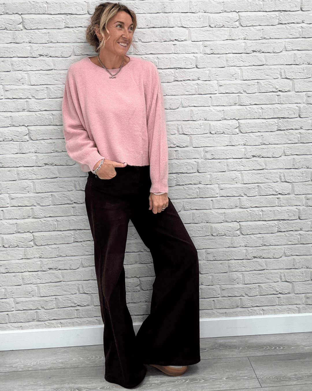 Alpaca Blend Relaxed Jumper | Vintage Pink