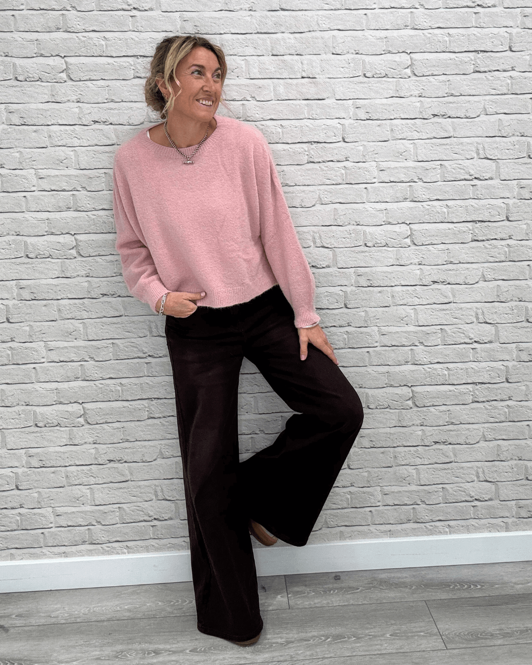Alpaca Blend Relaxed Jumper | Vintage Pink
