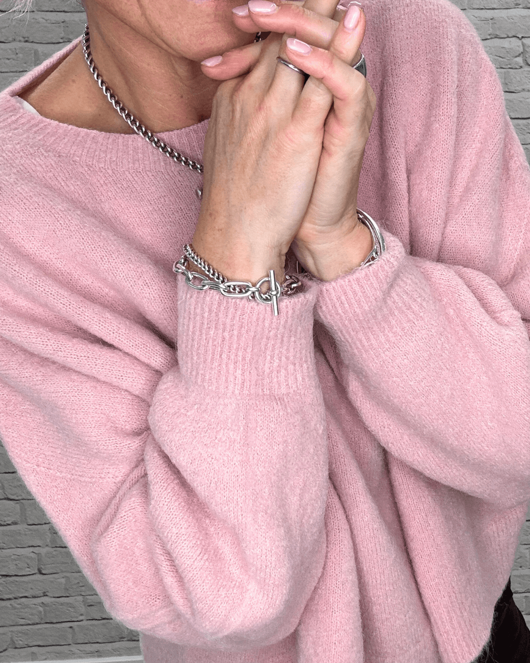 Alpaca Blend Relaxed Jumper | Vintage Pink