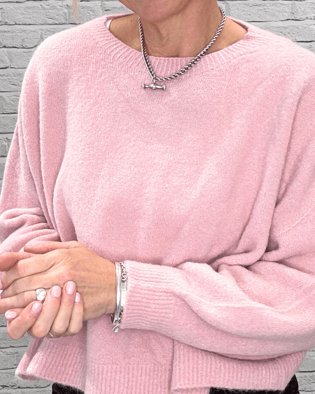 Alpaca Blend Relaxed Jumper | Vintage Pink