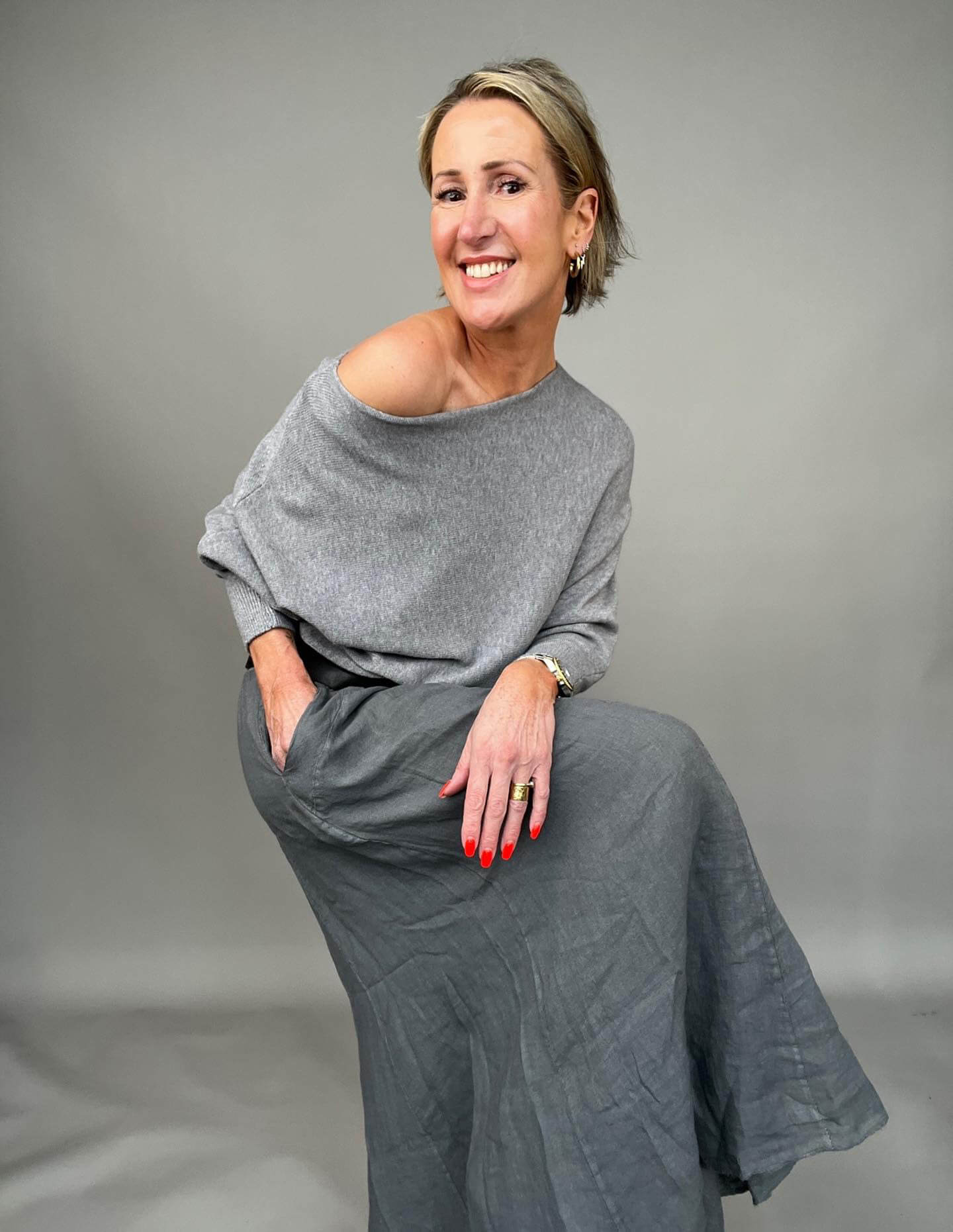 Lilly Maxi Skirt | Slate Grey | PRE-ORDER (MAY DELIVERY)