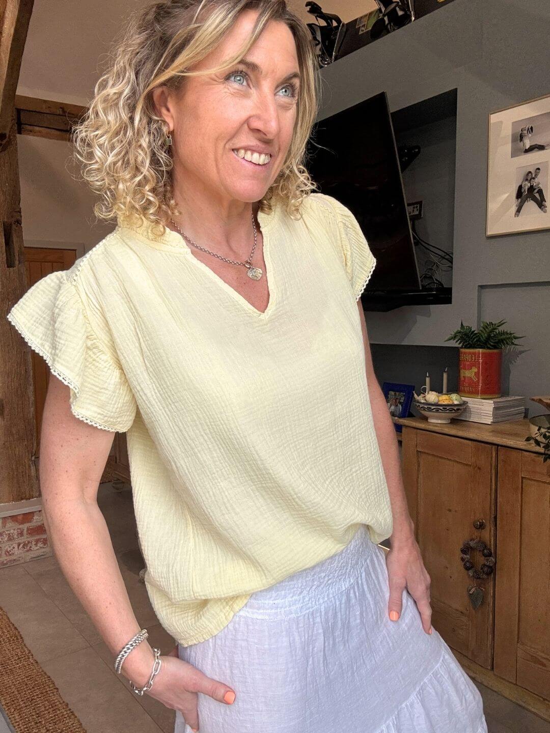 Nula Blouse | Pale Lemon