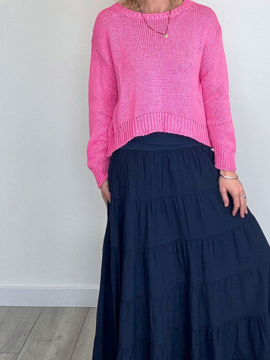 Lexi Tiered Maxi Skirt | Navy