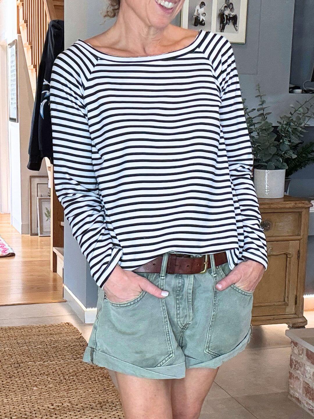 Breton Stripe Slub | Black & White