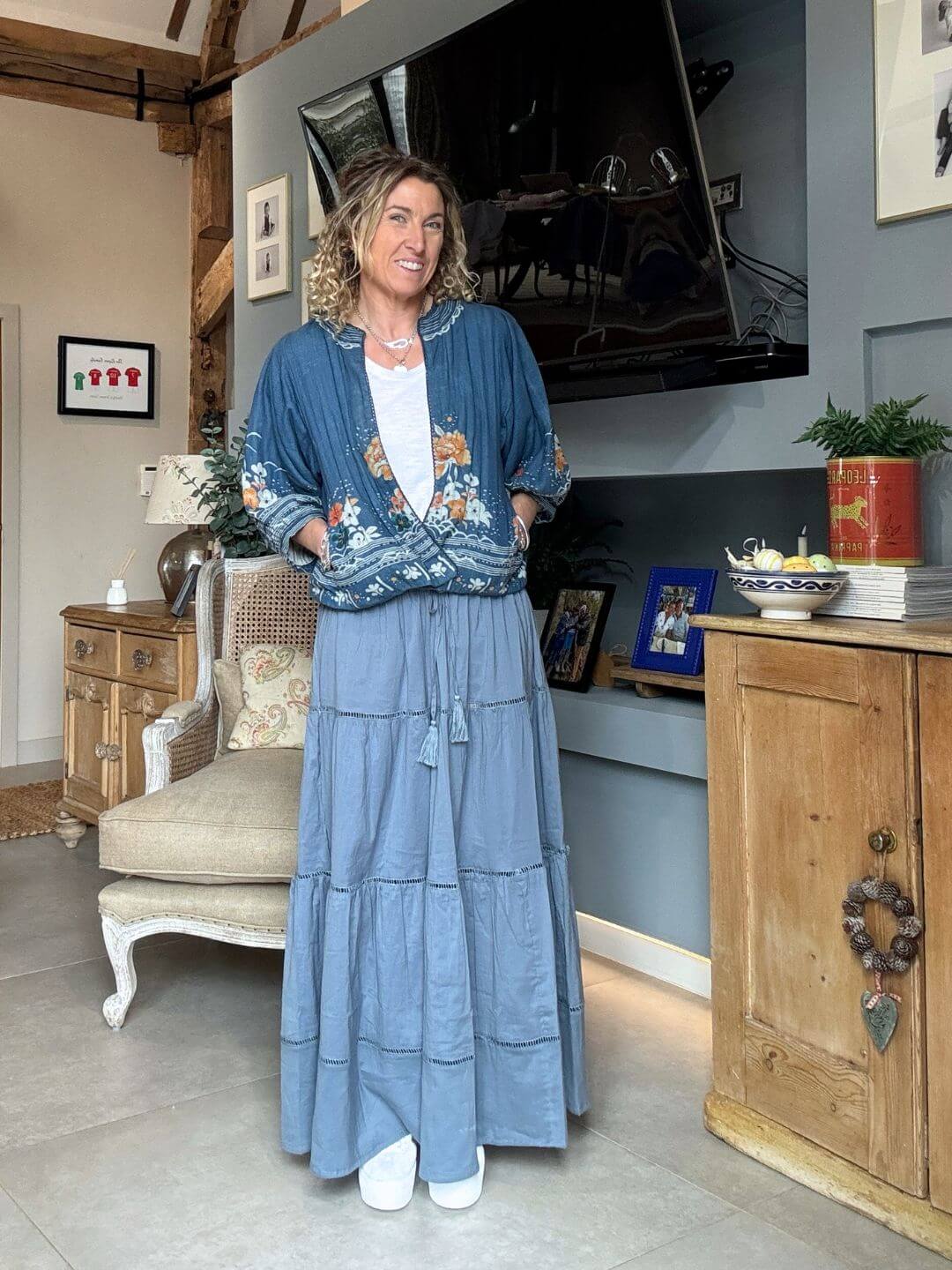 Dahlia Maxi Skirt | Forget Me Knot Blue