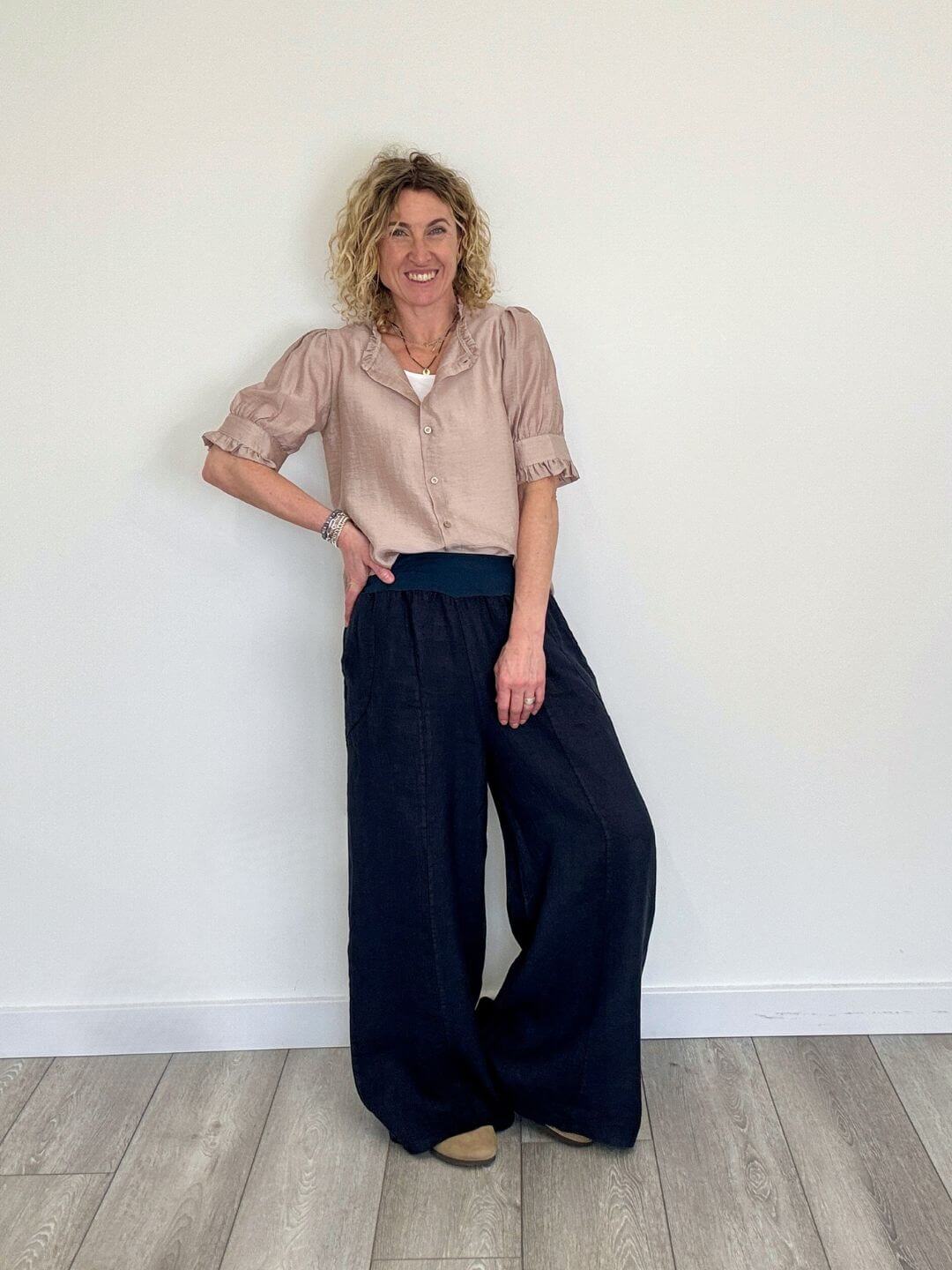Nahara Frill Sleeve Blouse | Sandstone