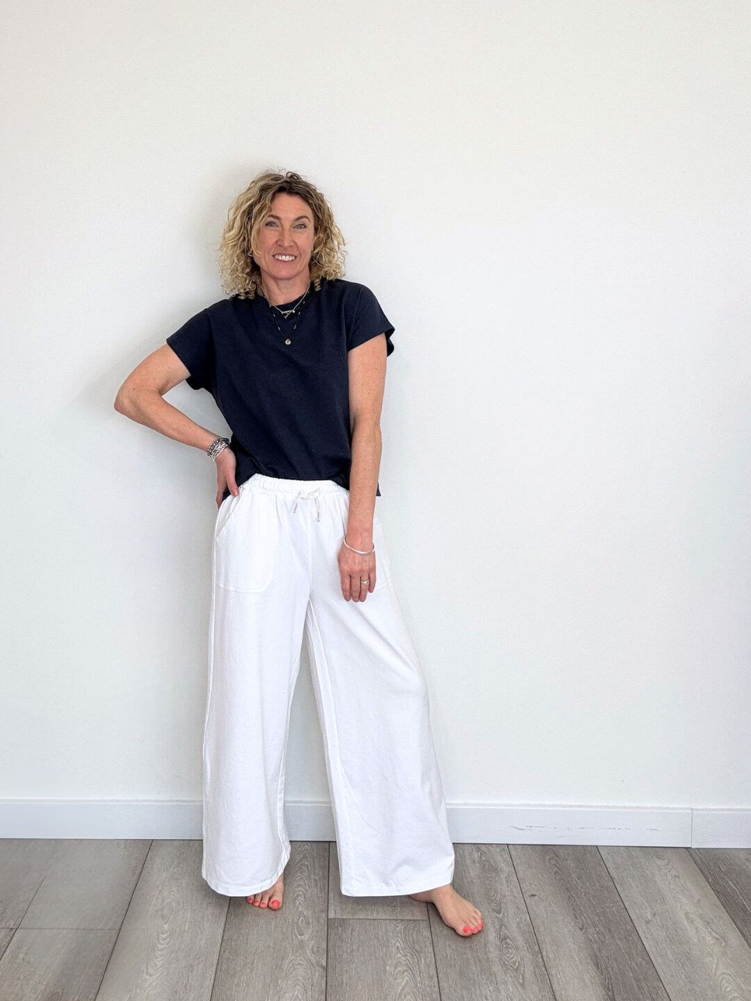 Dorset Wide Leg Jogger | White