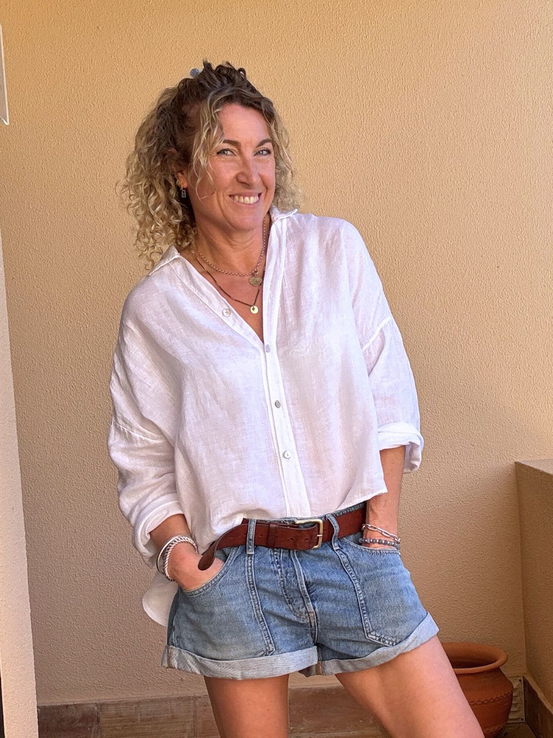 Quinta Linen Shirt | White
