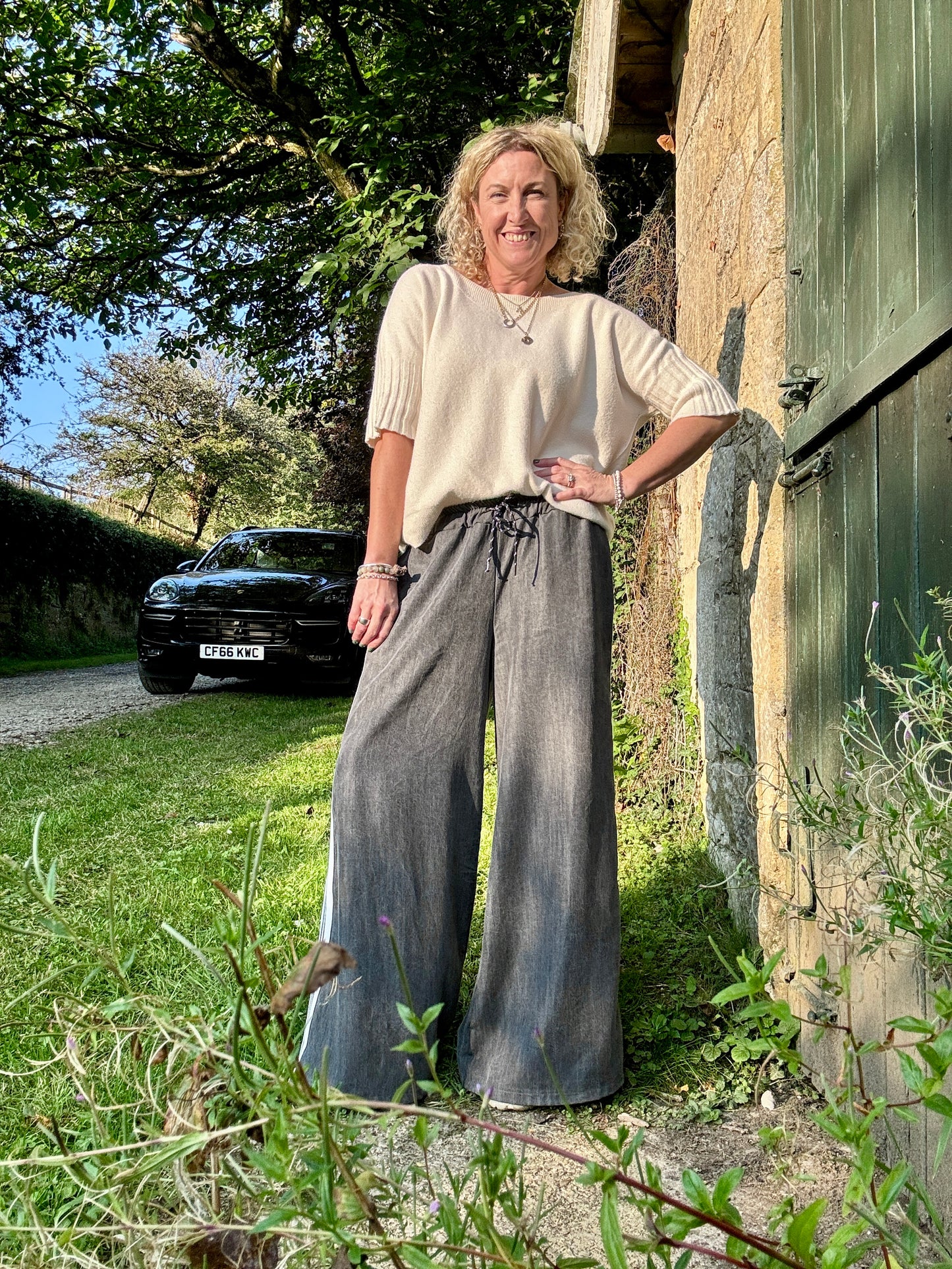 Kensington Grey Wide Leg Trousers