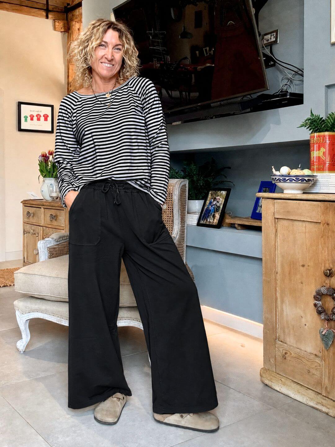 Dorset Wide Leg Jogger | Black (NEW)